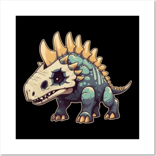 Halloween Chibi Stegosaurus Isometric Dinosaur Posters and Art